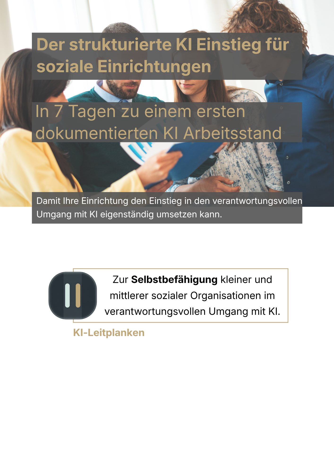 Cover des strukturierten KI-Einstiegs für soziale Einrichtungen